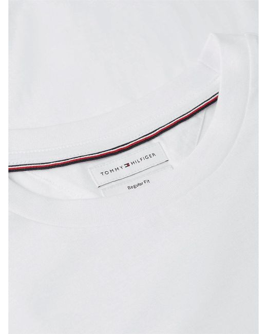 Tommy Hilfiger White Logo Graphic Jersey Crew Neck T-Shirt for men
