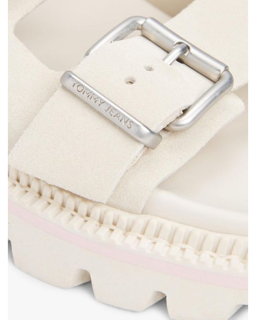 Sandales Crantées En Daim À Double Bride Tommy Hilfiger en coloris Natural