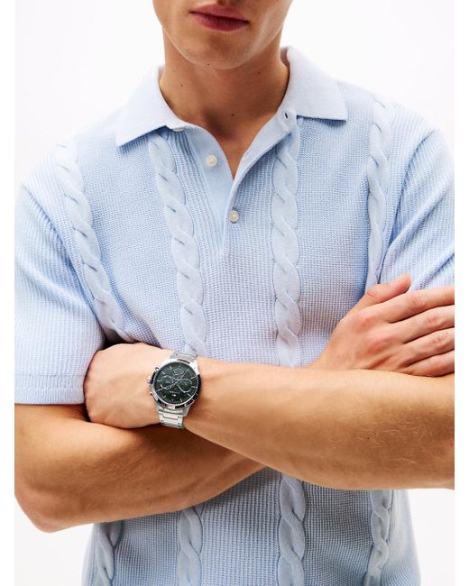 Montre À Cadran Vert Avec Mécanisme Apparent Tommy Hilfiger pour homme en coloris Gray