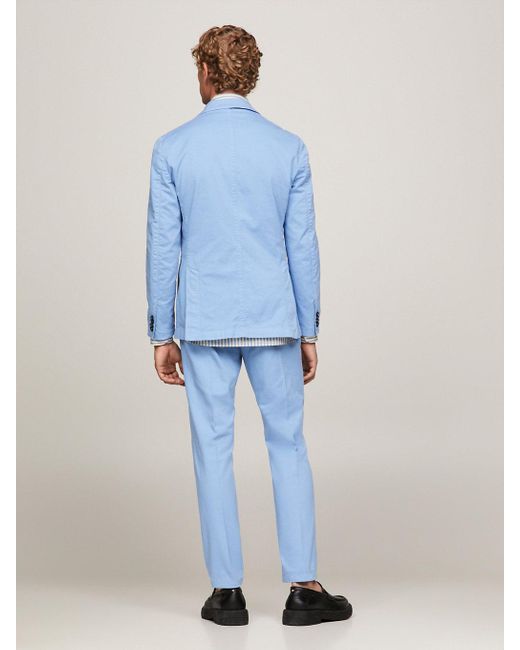 Costume slim ajusté en sergé teint en plongée Tommy Hilfiger pour homme en coloris Blue