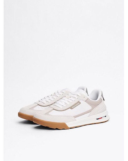 Tommy Hilfiger Klassieke Leren Sneaker Met Profielzool in het White voor heren
