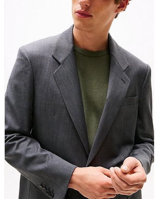 Americana De Sarga Con Botonadura Sencilla Tommy Hilfiger de hombre de color Gray