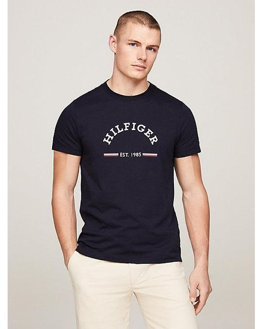Tommy Hilfiger Slim Fit T-shirt Met Logo in het Blue voor heren