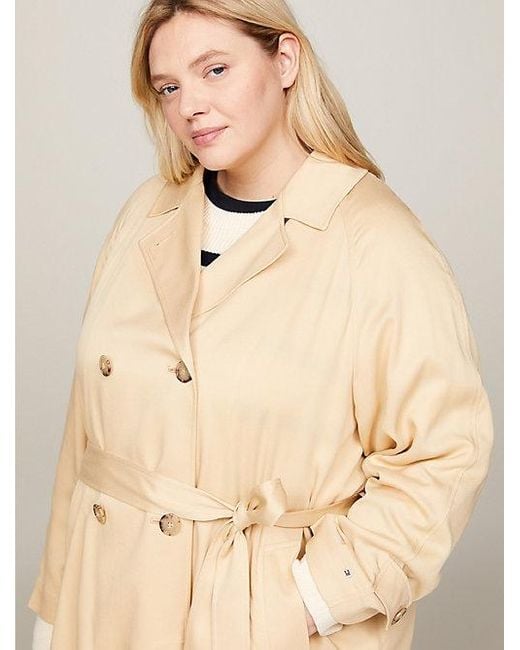 Tommy Hilfiger Natural Curve zweireihiger Relaxed Fit Trenchcoat