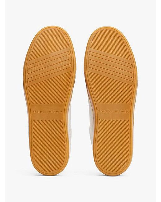 Tommy Hilfiger Leren Sneaker Met Cupsole En Logo in het White