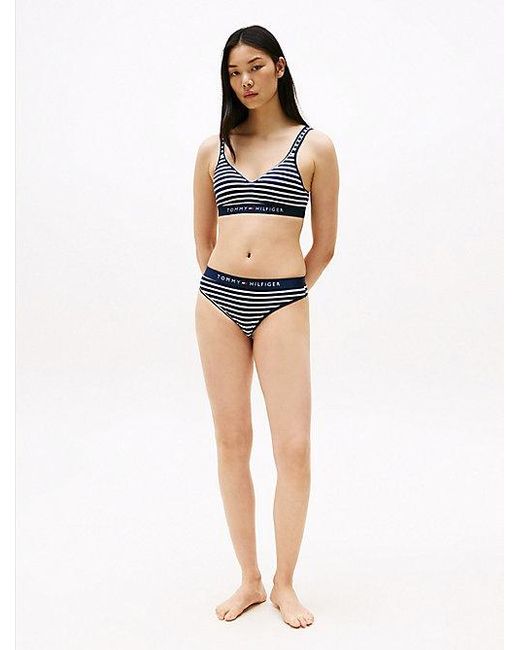 Tommy Hilfiger Blue Original Gestreiftes Push-Up-Bralette
