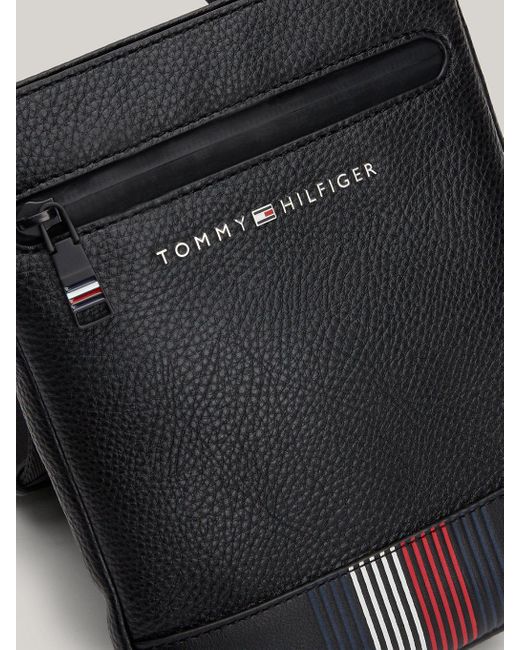 Tommy Hilfiger Black Textured Small Crossover Bag for men