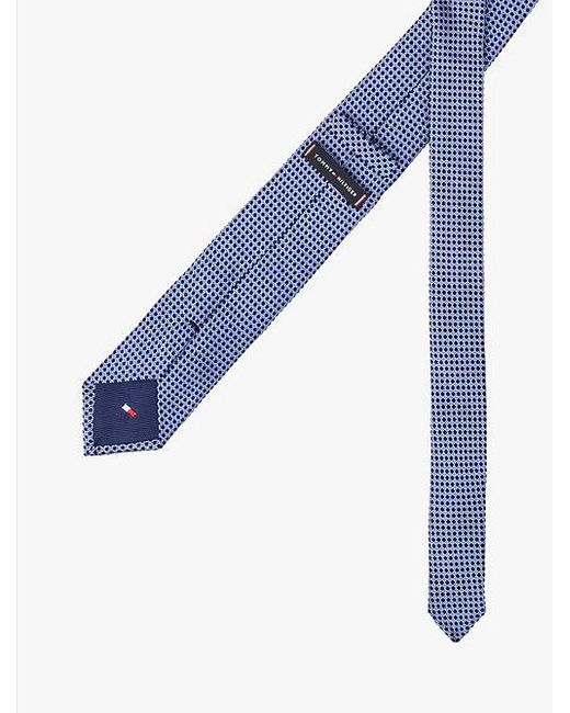 Tommy Hilfiger Das Van Zijde-Jacquard Met Geometrisch Motief in het Blue voor heren
