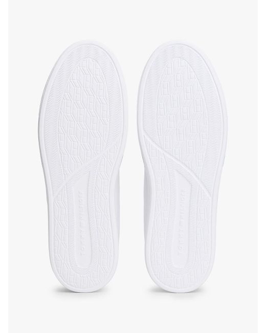 Tommy Hilfiger White Hilfiger Icon Leather Court Trainers for men