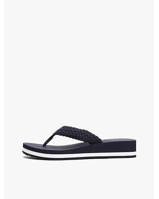 Chanclas De Cuña Con Monograma Th Tommy Hilfiger de color Blue