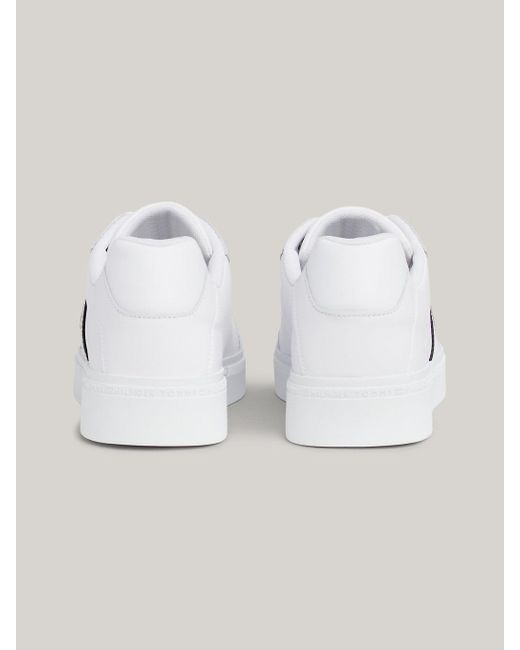 Tommy Hilfiger White Webbing Leather Court Trainers