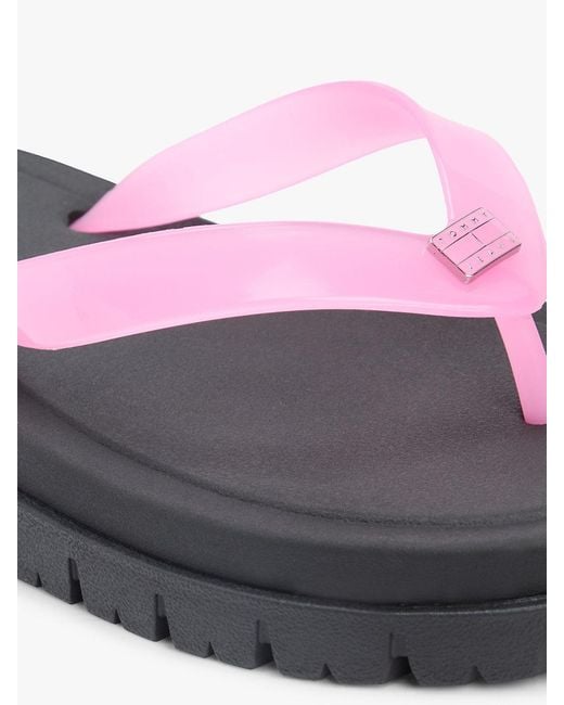 Tommy Hilfiger White Jelly Cleat Wedge Flip-Flops