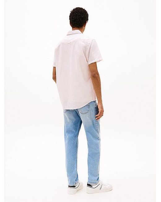 Tommy Hilfiger Regular Fit Hemd Aus Leinenmix in White für Herren