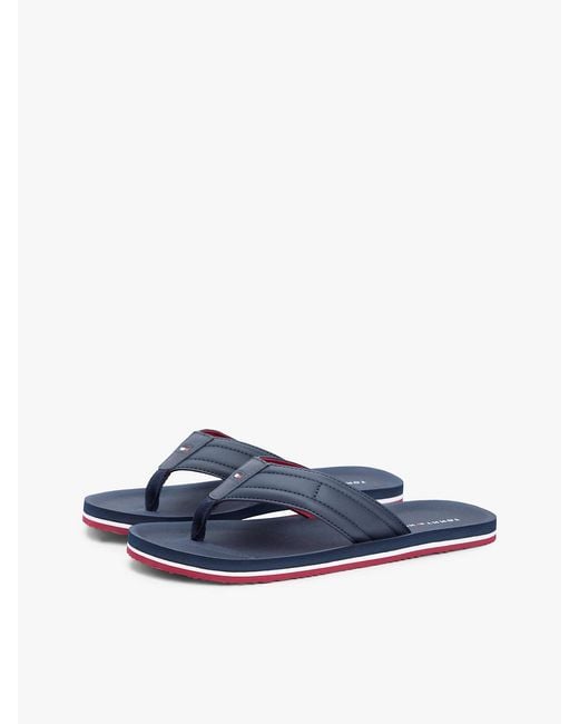 Tommy Hilfiger Blue Flag Padded Strap Flip-Flops for men