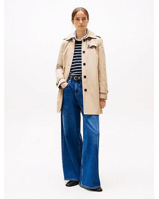 Tommy Hilfiger Single-Breasted Trenchcoat in het Blue