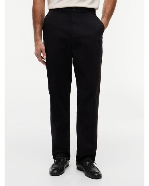 Tommy Hilfiger Black Dover Signature Tape Relaxed Twill Chinos for men