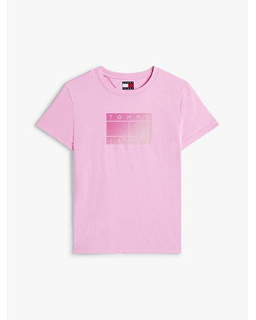 Tommy Hilfiger Red Rundhals-T-Shirt Mit Farbverlauf-Logo