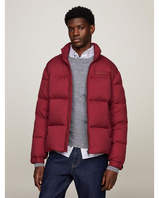 Tommy Hilfiger Red New York Garment Dyed Puffer Jacket for men
