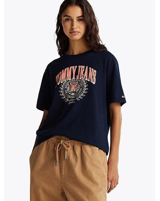 Tommy Hilfiger Blue Relaxed Fit T-Shirt Mit Logo