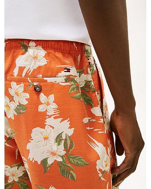 Tommy Hilfiger Mercer Relaxed Fit Shorts Mit Blumen-Print in White für Herren