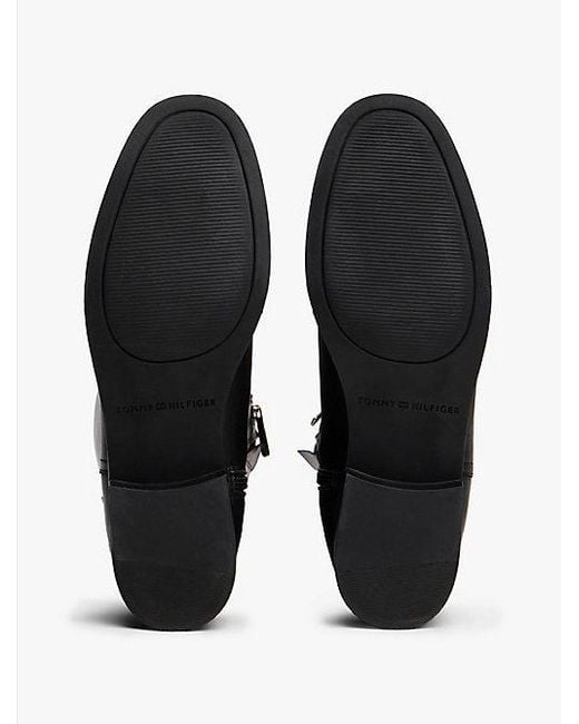 Tommy Hilfiger Leren Rijlaars Met Th-Monogramgesp in het Black