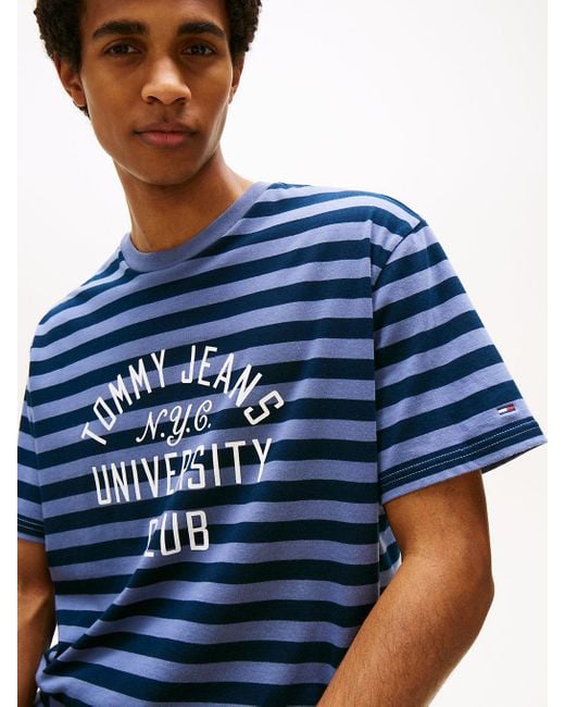 T-Shirt Décontracté À Rayures Tommy Hilfiger pour homme en coloris Blue