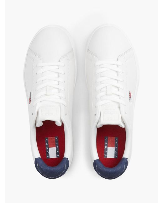 Tommy Hilfiger White Leather Archive Court Trainers for men