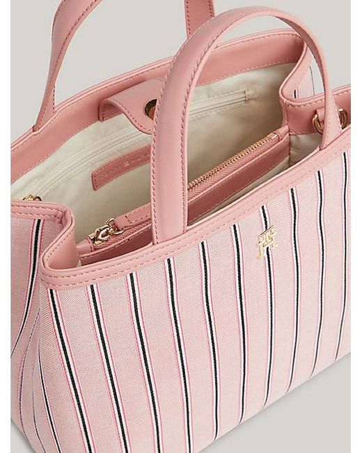 Bolso satchel Chic de rayas texturizadas Tommy Hilfiger de color Pink