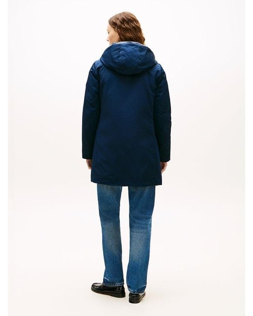 Tommy Hilfiger Blue Contrast Hood Padded Parka