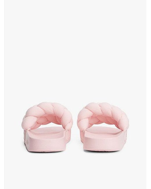 Tommy Hilfiger Slide Met Gevlochten Band in het Pink
