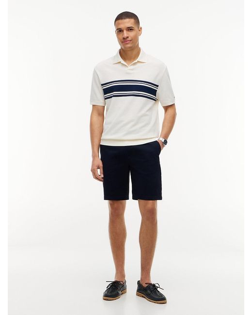 Tommy Hilfiger White Classic Fit Stripe Pique Polo Shirt for men