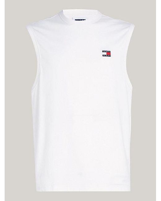 Camiseta sin mangas con cuello redondo Tommy Hilfiger de hombre de color White