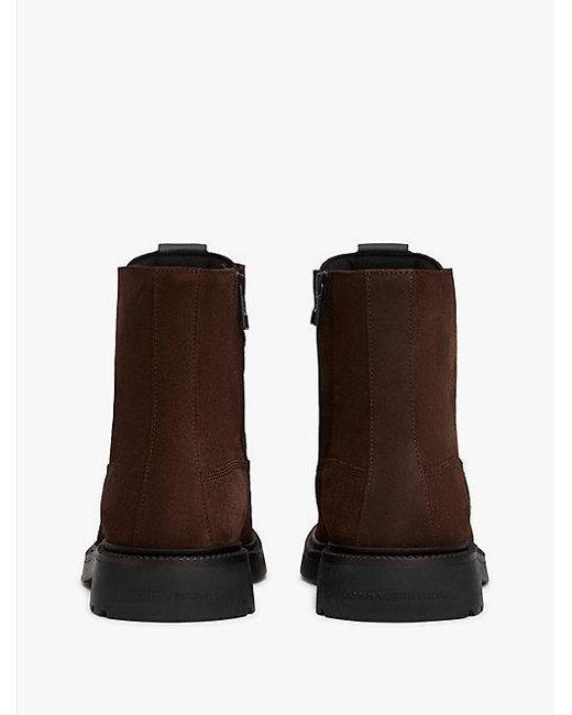 Tommy Hilfiger Lichtgewicht Suède Boots in het Brown voor heren