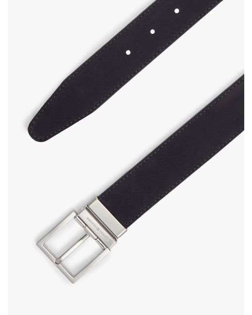 Tommy Hilfiger Black Reversible Square Buckle Leather Belt for men