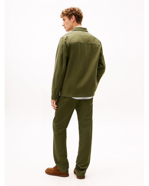 Giacca Stile Camicia Con Tasche Sbiadita di Tommy Hilfiger in Green da Uomo