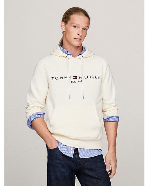 Tommy Hilfiger Plus Regular Fit Hoodie Met Logo in het White voor heren