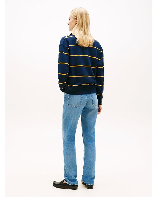 Pull En Tissu Éponge Demi-Zippé À Logo Brodé Tommy Hilfiger en coloris Blue