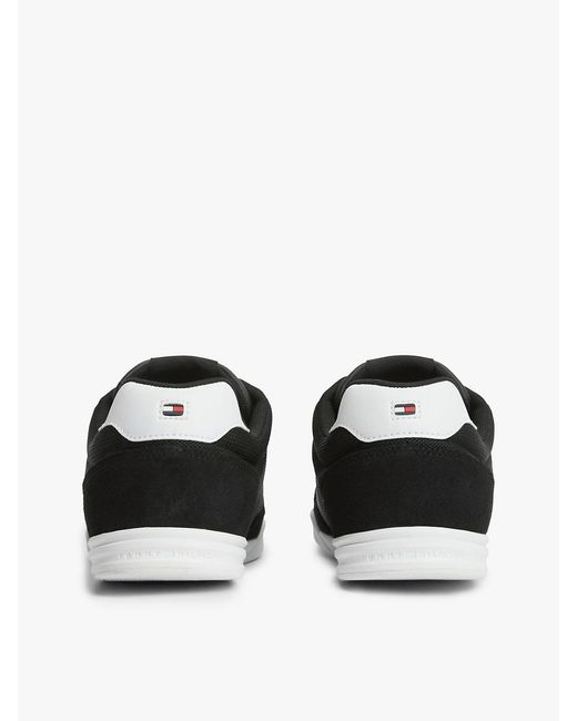 Tommy Hilfiger Black Mixed Texture Low Profile Cupsole Trainers for men