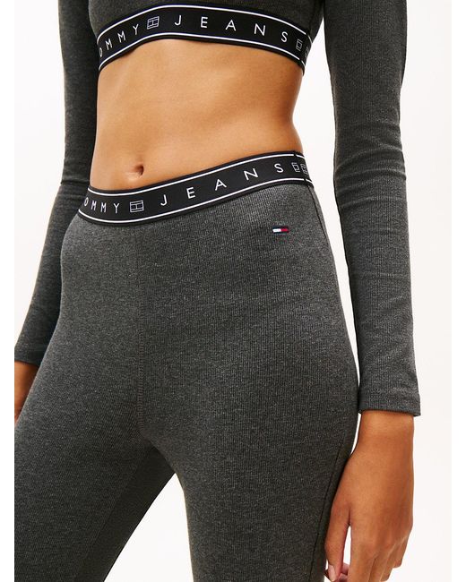 Tommy Hilfiger Black Logo Tape Slim Full Length Leggings