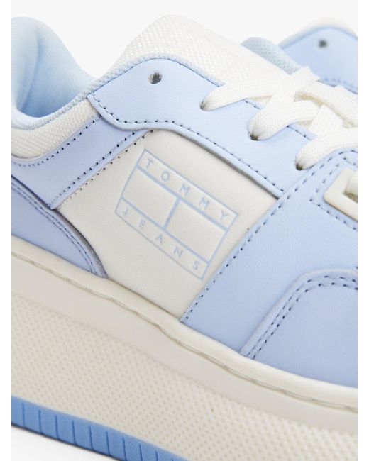 Chaussures De Basket Compensées Rétro En Cuir Tommy Hilfiger en coloris Blue