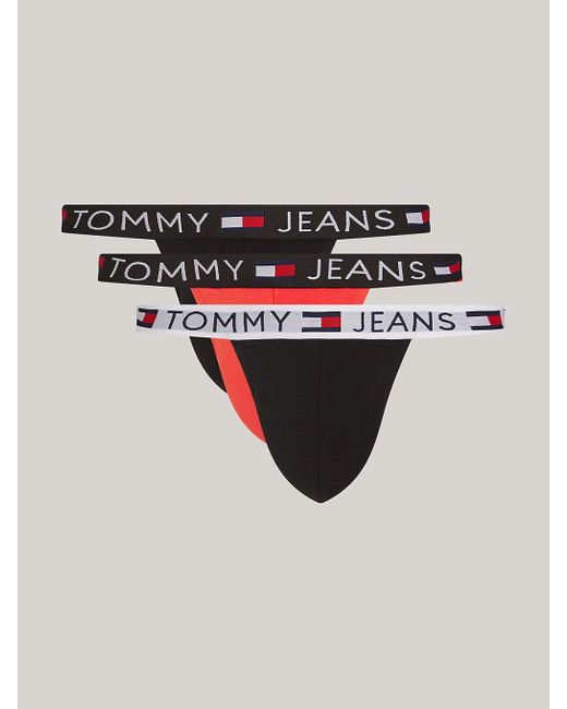 Tommy Hilfiger Red 3-pack Essential Logo Waistband Jockstraps for men