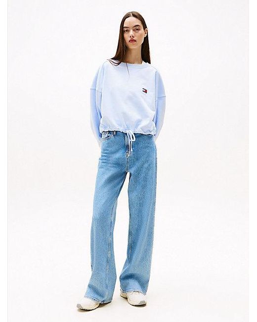 Tommy Hilfiger Boxy Fit Sweatshirt Met Tommy-Badge in het Blue