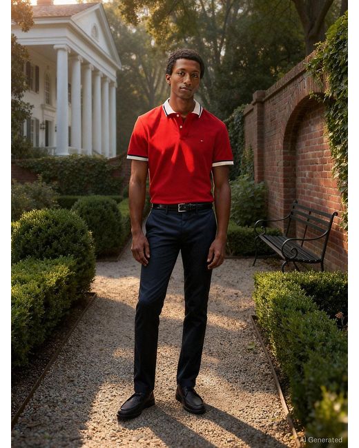 Tommy Hilfiger Blue Bleecker Slim Fit Chinos for men
