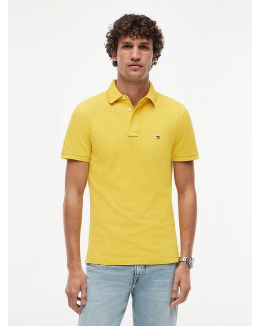 Tommy Hilfiger Yellow 1985 Slim Fit Pique Polo Shirt for men