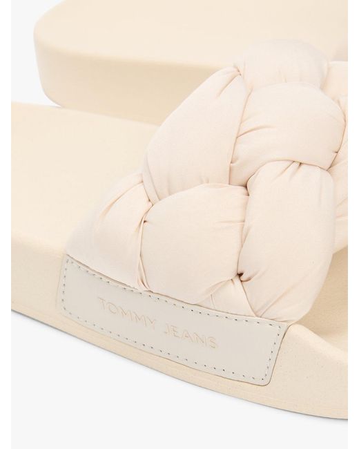 Tommy Hilfiger Natural Embossed Braided Strap Slides