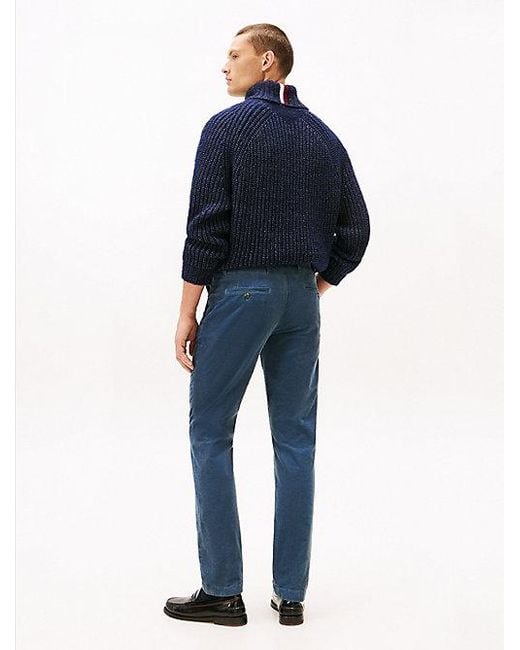 Tommy Hilfiger Denton Straight Fit Corduroy Chino in het Blue voor heren