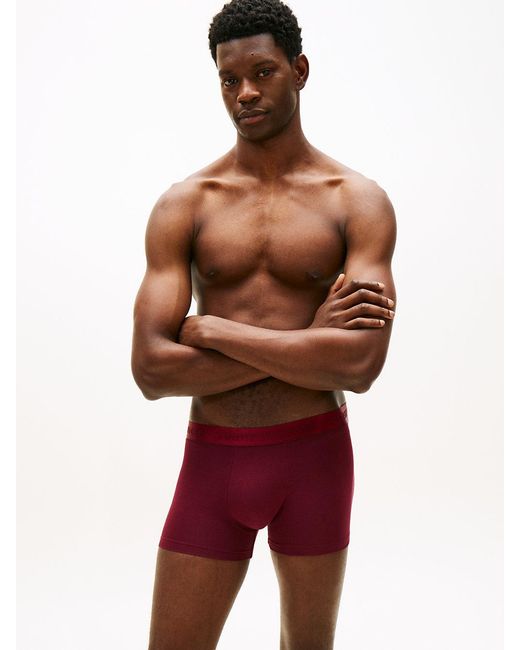Tommy Hilfiger Purple 3-Pack Everyday Luxe Tonal Logo Trunks for men