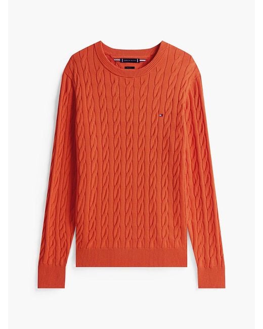Tommy Hilfiger Red Flag Embroidery Cable Knit Jumper for men