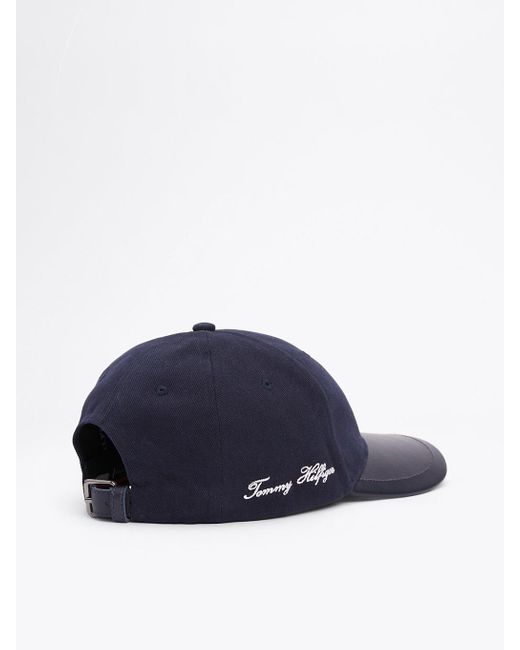 Tommy Hilfiger Blue Hilfiger Flag Smooth Peak Baseball Cap for men