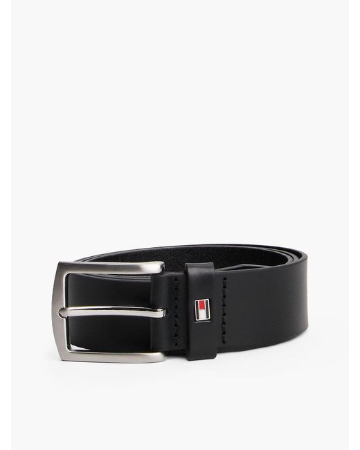 Cintura Denton Con Bandierina Sul Passante di Tommy Hilfiger in Black da Uomo